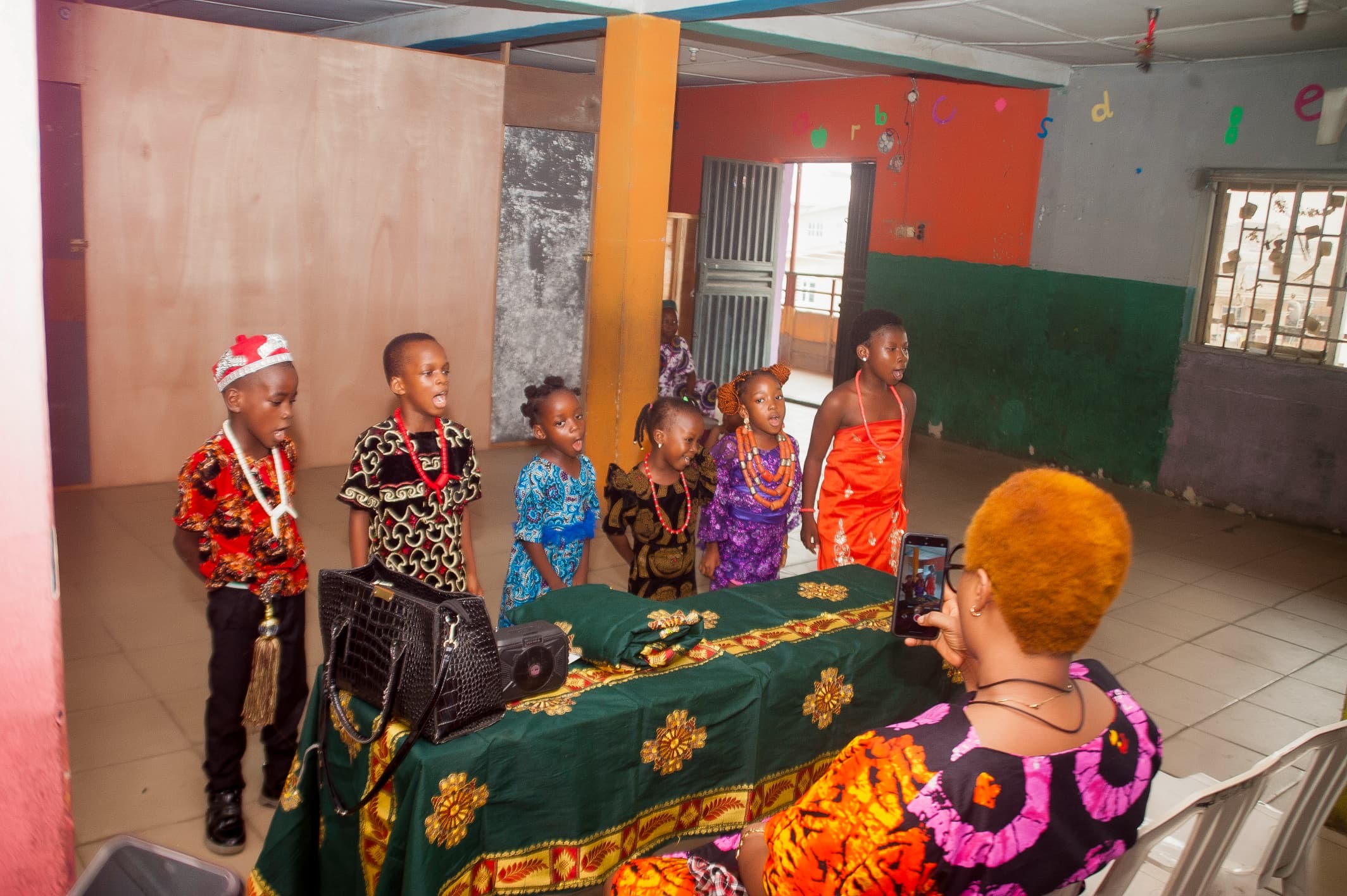 Children in Traditional Attire Performing